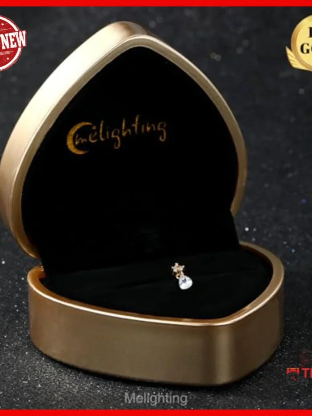 14K Solid Gold Helix Earring, 16G 6mm Dangle Teardrop CZ Piercing Jewelry